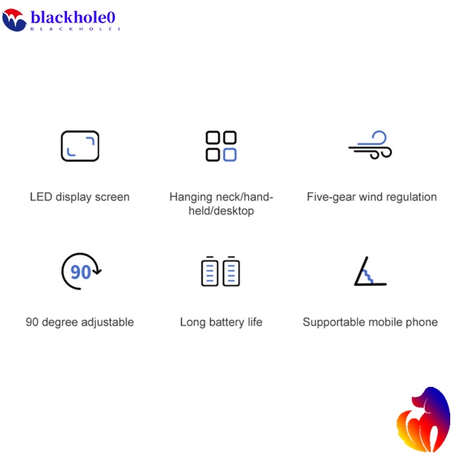 Quạt Điện Usb Mini Cầm Tay 5 Tốc Độ Có Màn Hình Led Hiển Thị Kỹ Thuật Số