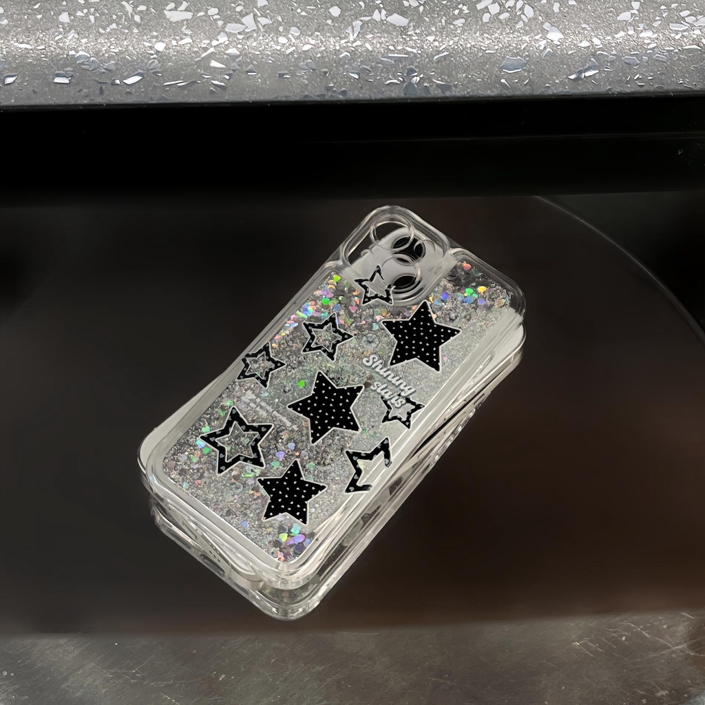 Ốp Điện Thoại TPU Mềm Trong Suốt Phối Kim Tuyến Nước Chống Rơi Cho iPhone11 12 13 14 Pro Max