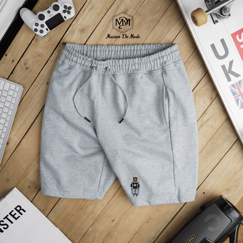 Quần Short Nỉ Thêu Hình Gấu