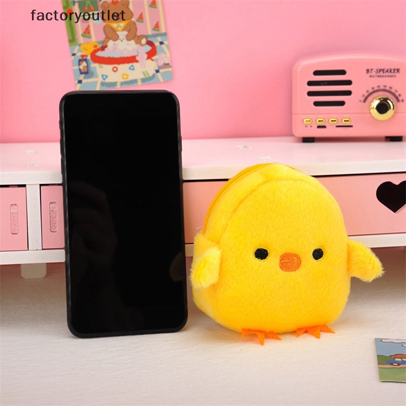 1 Ví Đựng Tiền Xu Mini Mềm Mại Hình Gà Con Dễ Thương