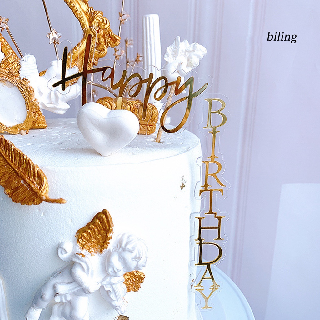 Topper Trang Trí Bánh Kem Chống Dính Hình Chữ Nhật Bằng Acrylic