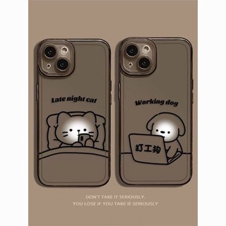 Ốp điện thoại hình chó mèo xinh xắn cho iphone 14promax 13pro 12 11 promax