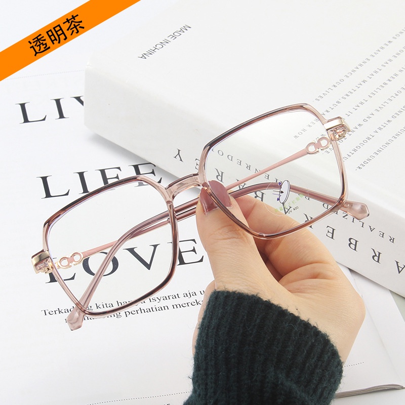 Kính Mát Gọng Đa Giác Chống Ánh Sáng Xanh Phong Cách Retro Cho Nữ