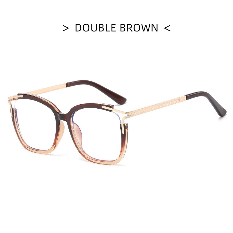 Mắt Kính Gọng Kim Loại Chống Ánh Sáng Xanh Tr90 Phong Cách Âu Mỹ Thời Trang Cho Nữ