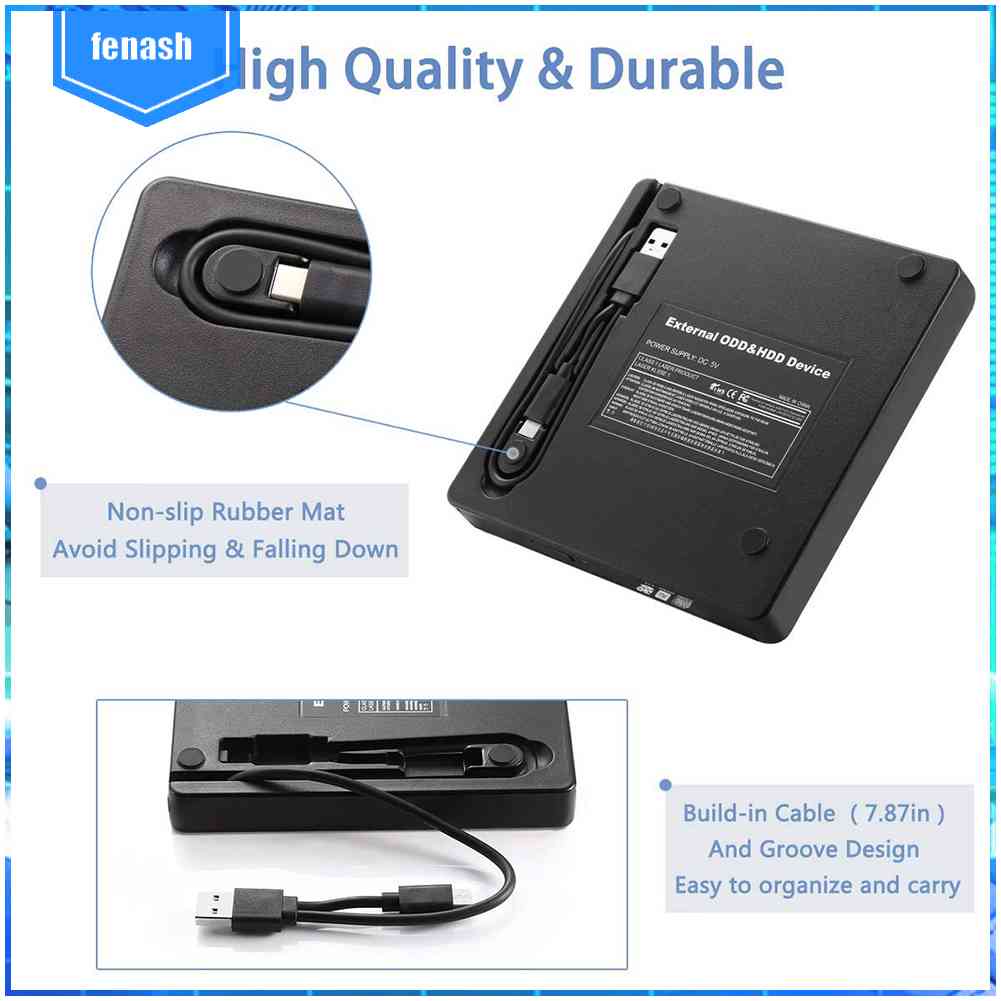 Ổ Đĩa Quang Ngoài USB 3.0 Type-C DVD Cho Laptop Notebook