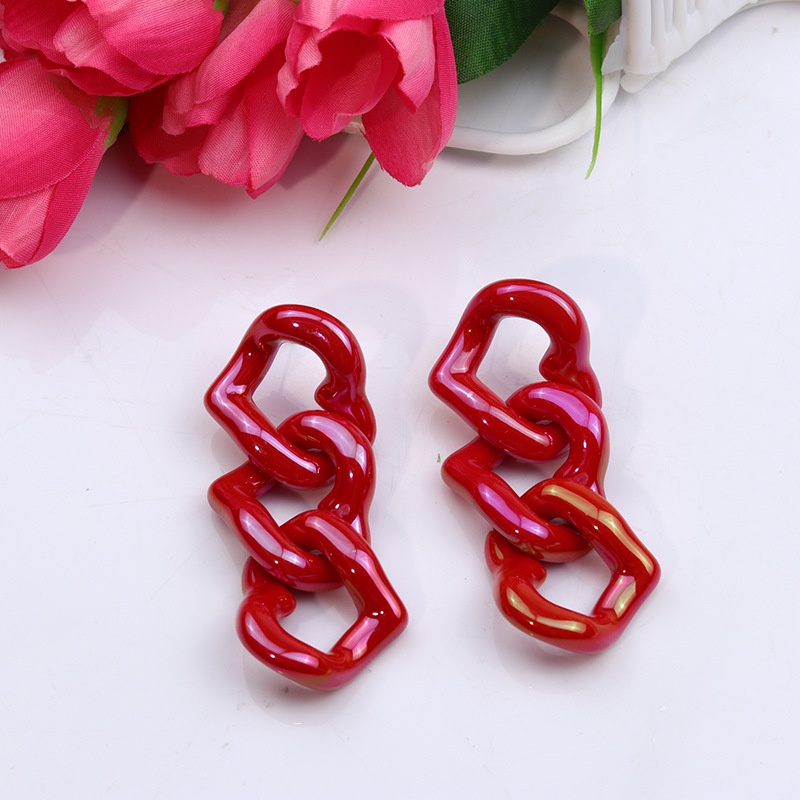 1 Đôi Bông Tai acrylic Hình Tròn Phun Sơn Màu Kẹo Đơn Giản Phong Cách Âu Mỹ