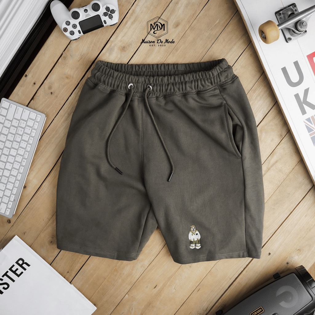 Quần Short Nỉ Thêu Hình Gấu