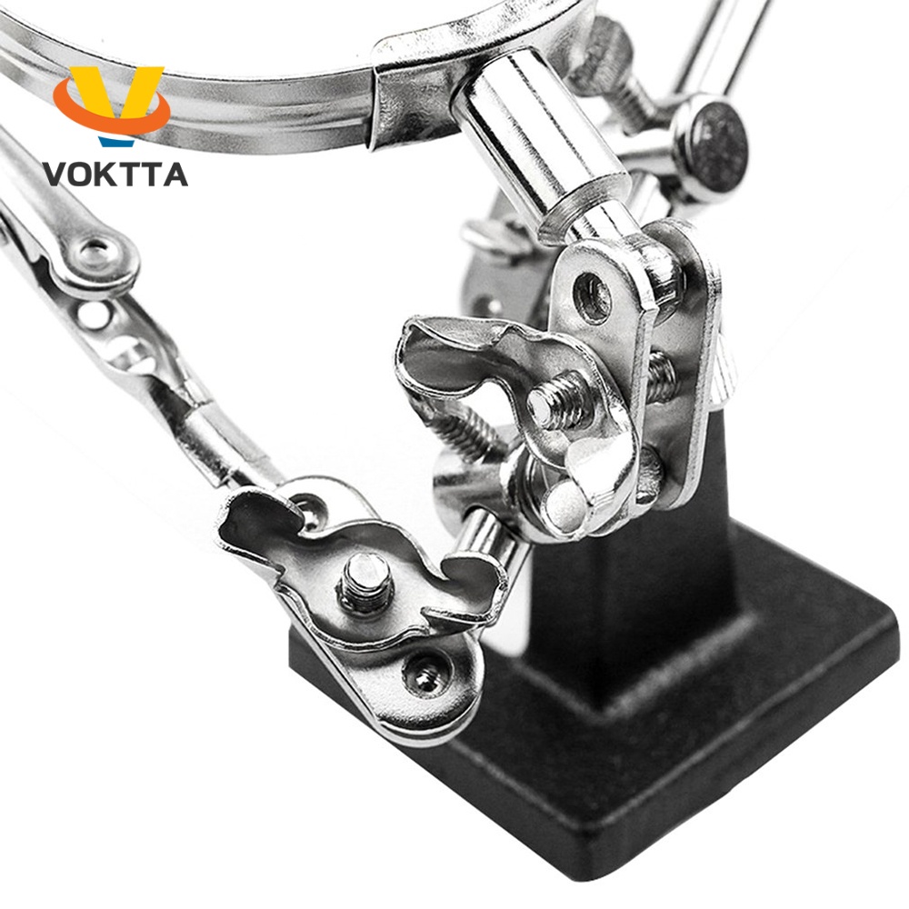 Kính lúp VOKTTA JM501 kèm đèn LED và kẹp hỗ trợ sửa chữa máy hàn 5X chuyên dụng