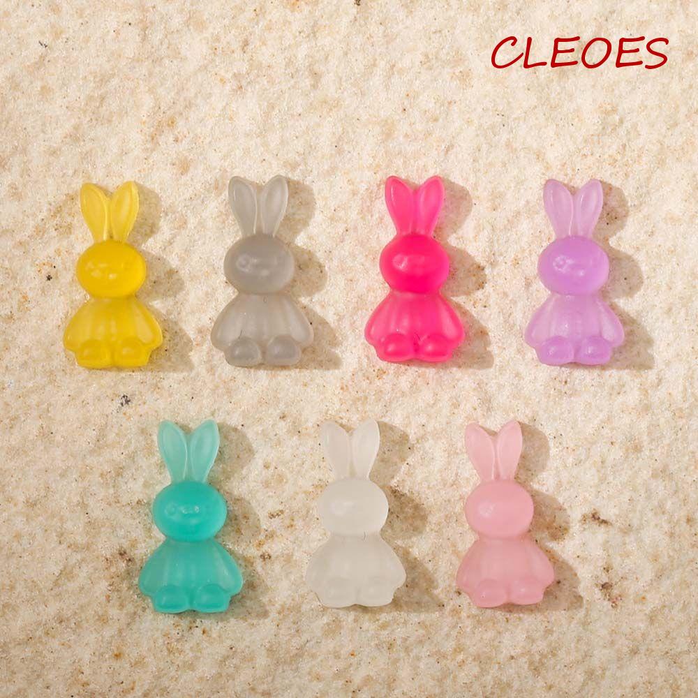 Phụ Kiện Trang Trí Móng Tay Hình Thỏ 3D Dạ Quang Xinh Xắn Charms