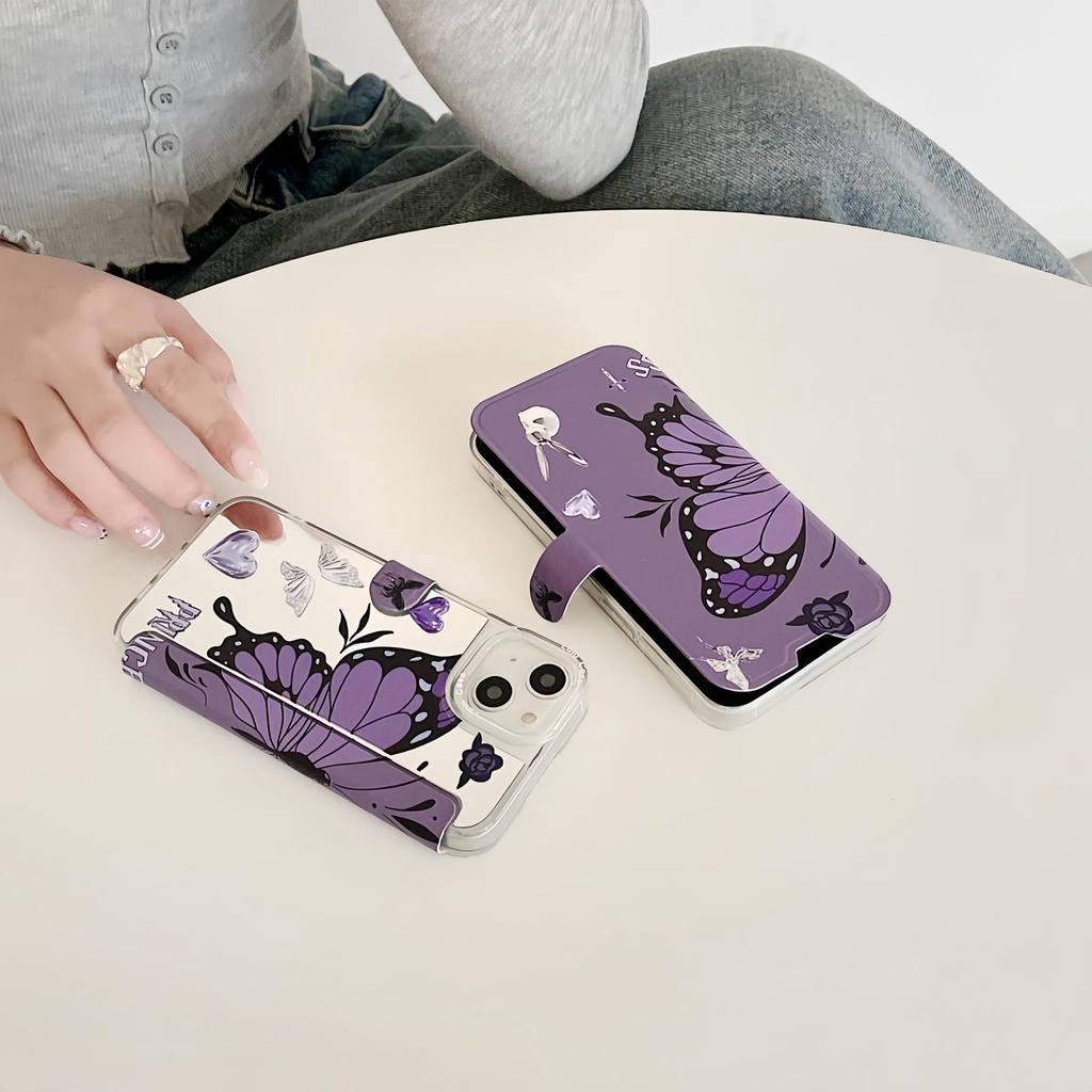 Ốp Điện Thoại Silicon tpu Mềm Trong Suốt Chống Sốc In Họa Tiết Bươm Bướm Dành Cho iPhone 14 13 12 11 PRO MAX