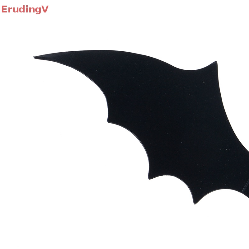 Bộ 12 Miếng Dán Tường Trang Trí Halloween Hình Dơi 3D Bằng PVC Màu Đen DIY