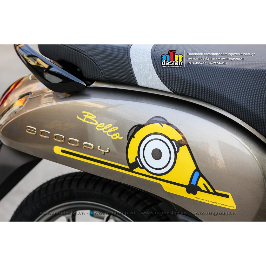 Tem rời Scoopy - Mẫu Minion vàng - Chuẩn From cực đẹp