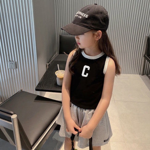 Áo Thun Không Tay 100% Cotton Thời Trang Mùa Hè Hàng Mới 2023 Dành Cho Bé Gái