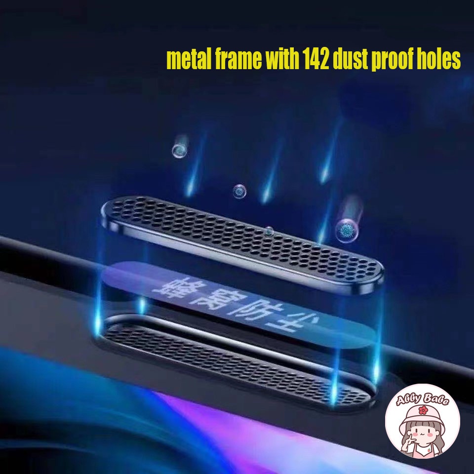 Ốp Điện Thoại Kính Cường Lực Trong Suốt Dạng Lưới Kim Loại Chống Bụi Cho Iphone 11 7Plus 14 13 12 11 Pro Max X XS 7Plus