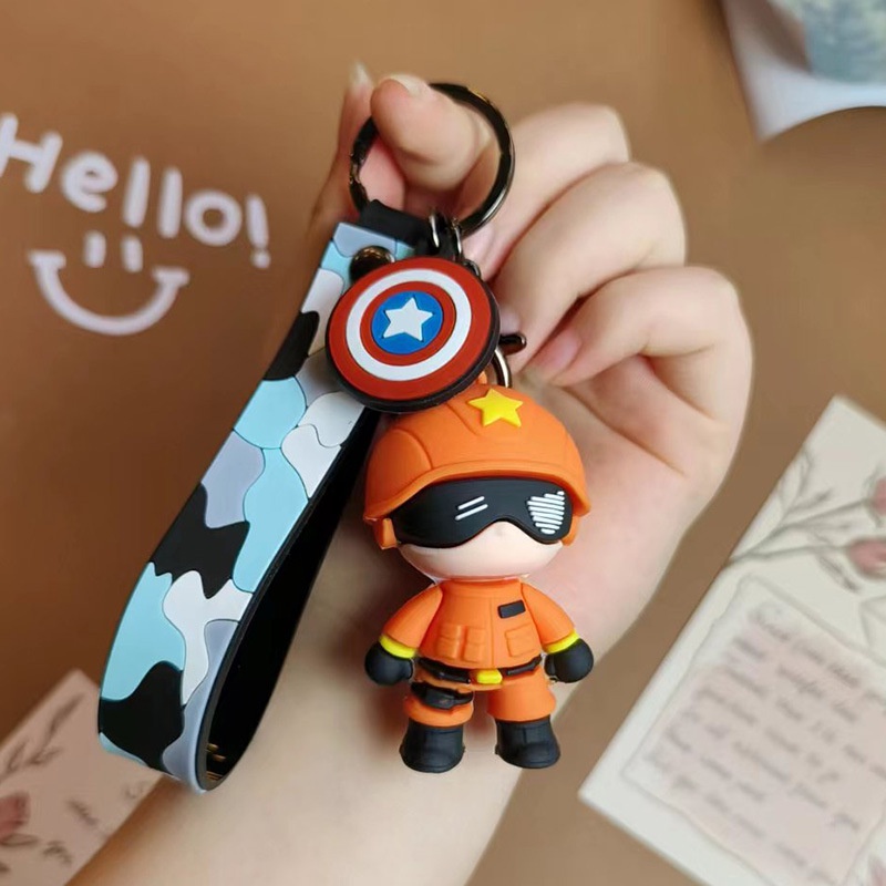 Móc Khóa Hình Búp Bê Nam Hoạt Hình Họa Tiết Rằn Ri Sáng Tạo