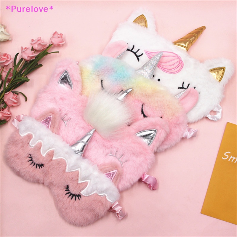 Bịt Mắt Ngủ Hình Kỳ Lân 3D Bằng Lông Nhung Dễ Thương Xinh Xắn