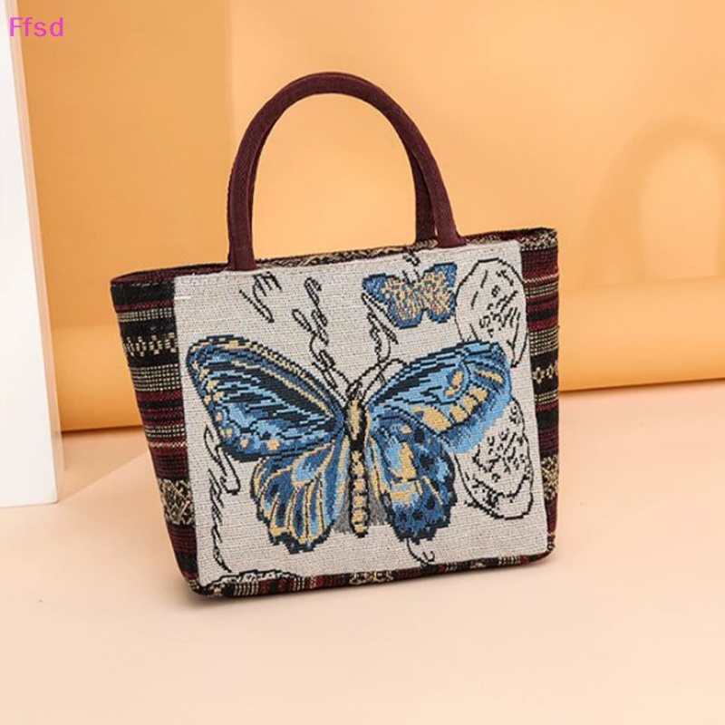 {Ffsd} Túi Xách Mua Sắm Cỡ Lớn Thêu Hình Chim Cú / Voi Cho Nữ