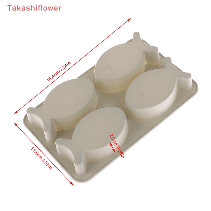 1 Khuôn Silicone Làm Bánh Hình Cá 4 Lỗ DIY