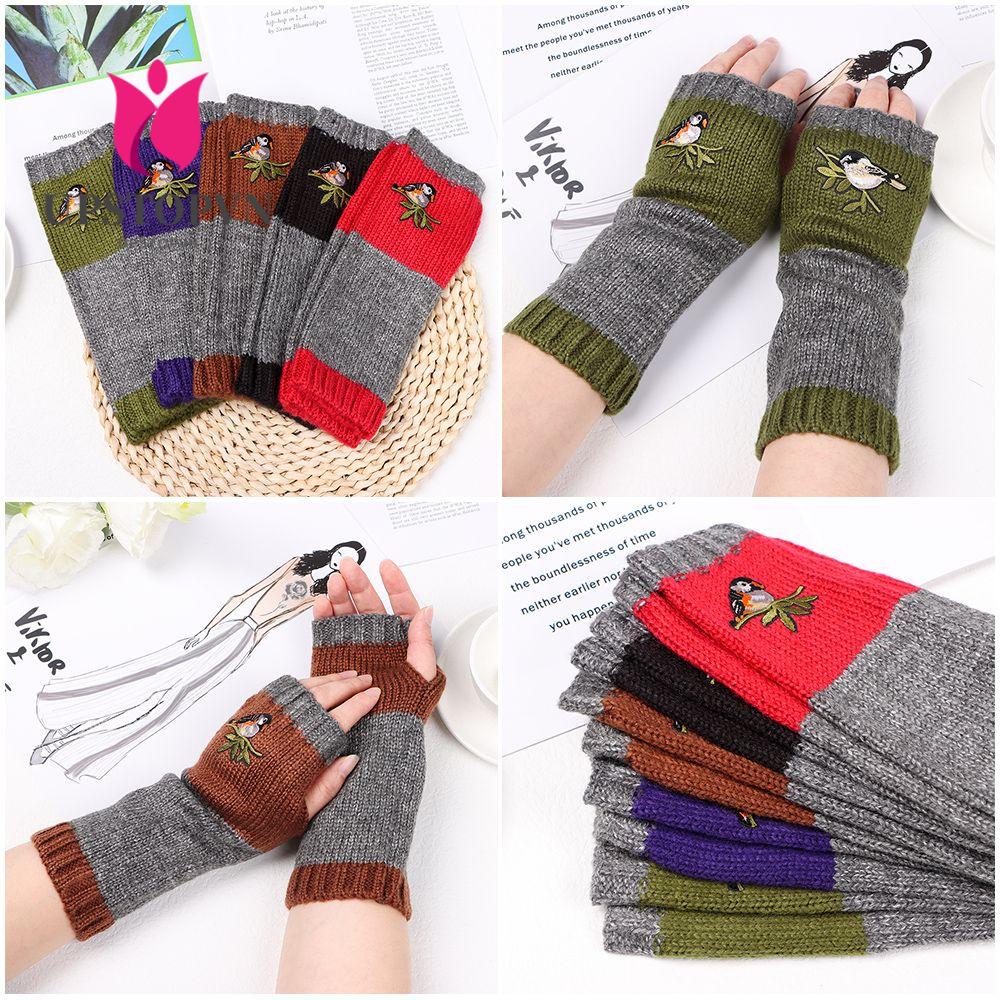 Găng Tay Len Hở Ngón Thời Trang Cho Nữ