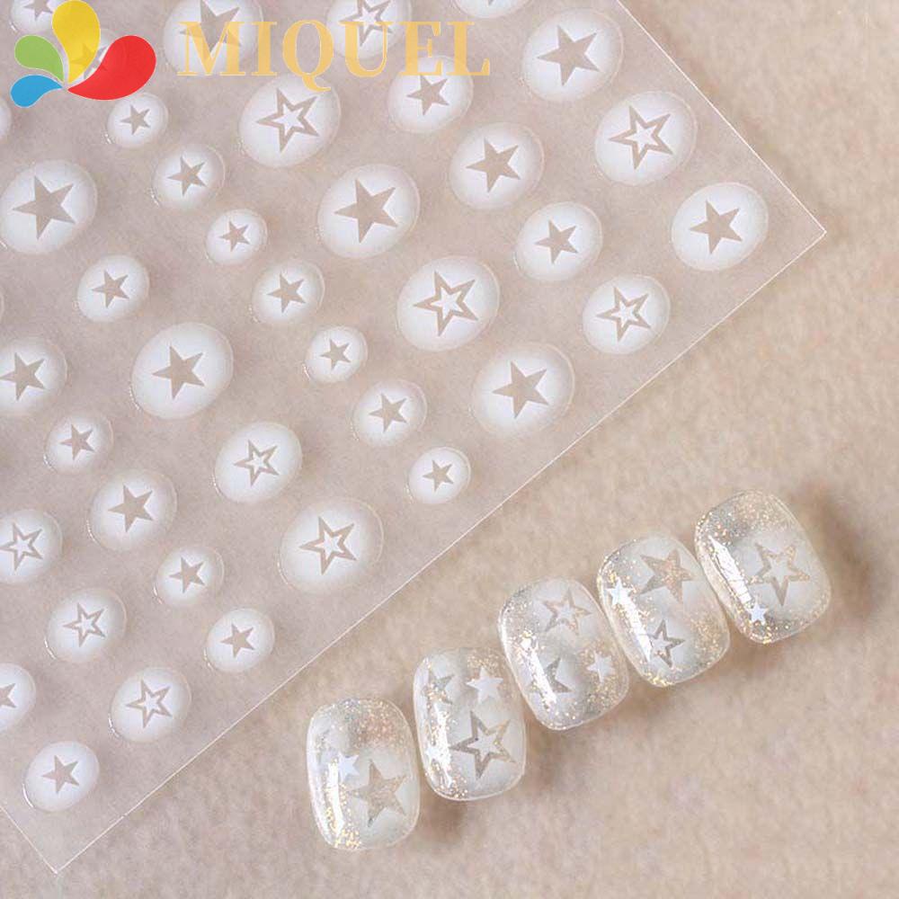 Đề Can Dán Móng Tay Hình Trái Tim / Bướm / Ngôi Sao Màu Trong Mờ Xinh Xắn