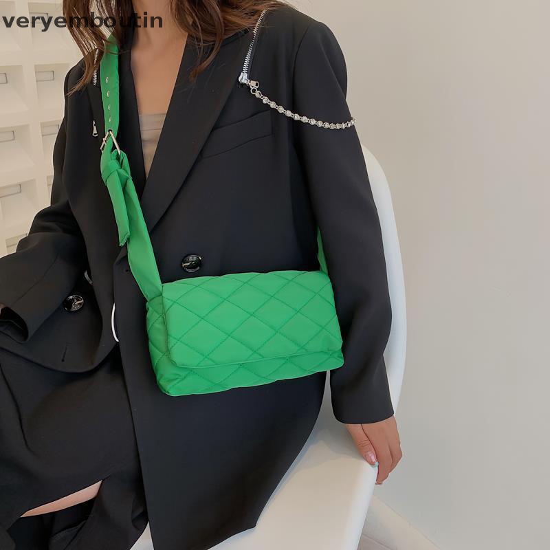 Túi Xách Đeo Vai Bằng Nylon Cotton Sáng Bóng Sức Chứa Lớn Cho Nữ