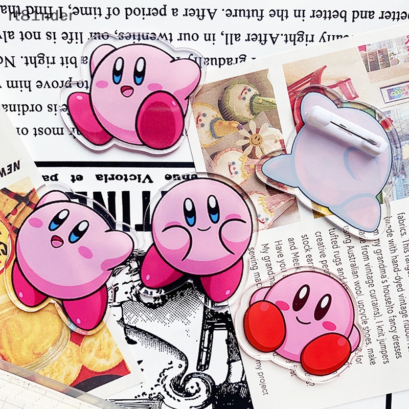 Trâm Cài Áo Hoạt Hình Kirby Tráng Men Dễ Thương Cho Bé