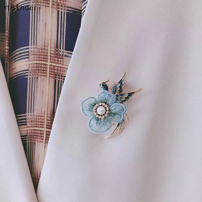 Rt Ghim Cài Áo Hình Chim Phượng Hoàng / Hoa Ngọc Trai Tráng Men Thời Trang Cho Nữ