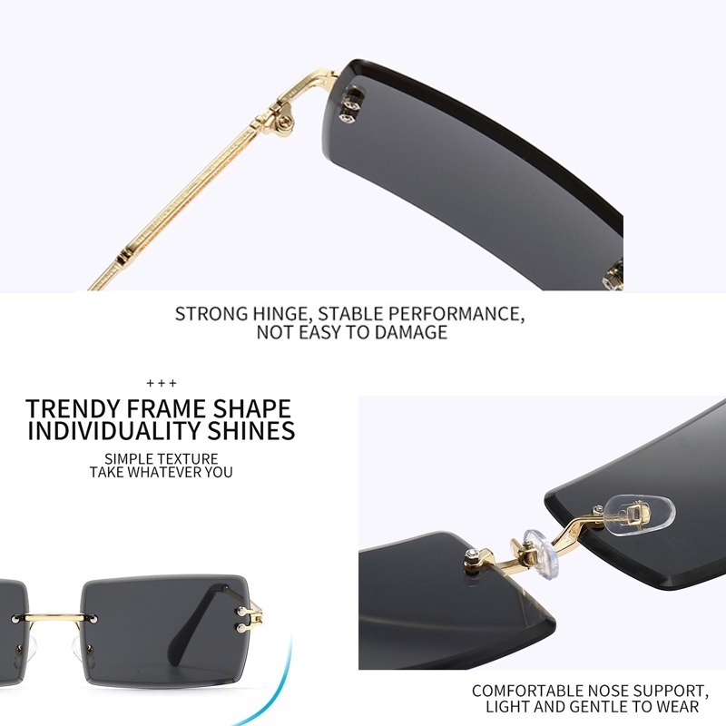 (KIQI-FASHION) COD Kính Mát Chống Tia UV400 Tròng Màu Gradient Phong Cách Vintage Thời Trang Cho Nữ