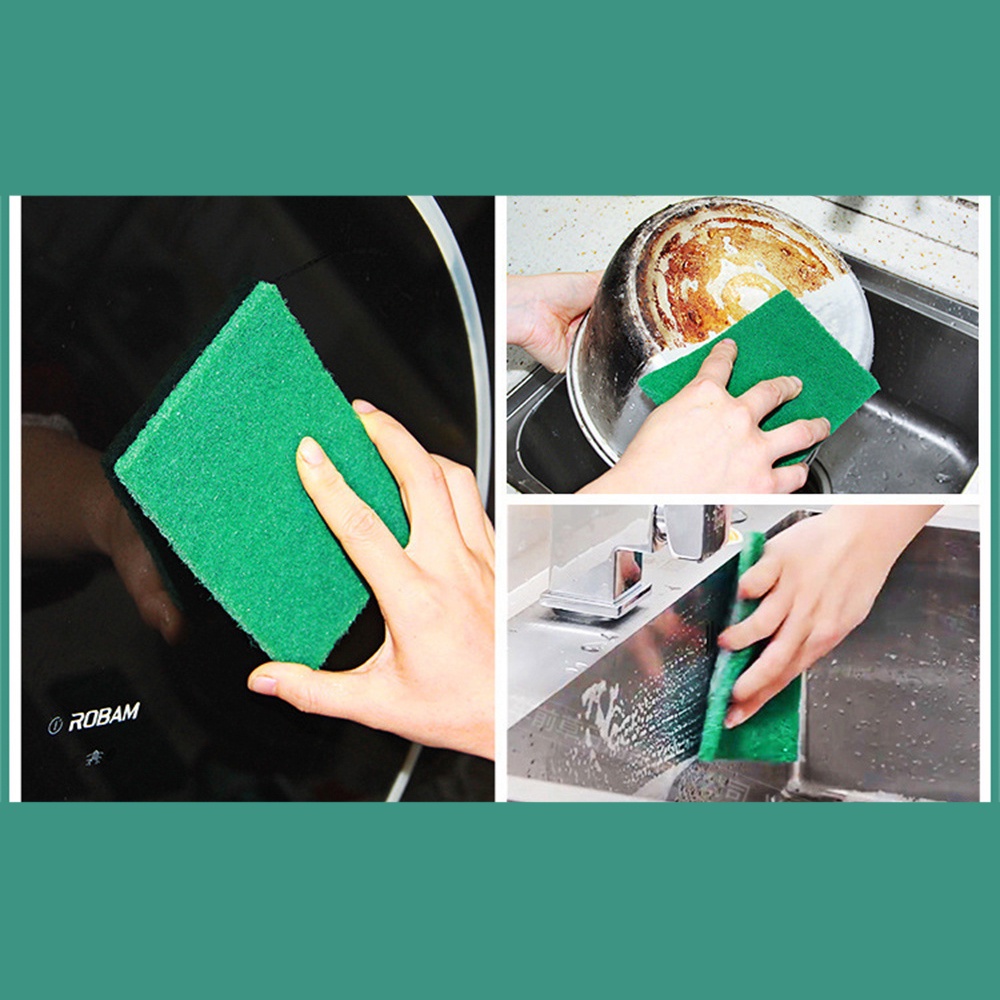 Set 3 Bàn Chải Xốp Kim Cương Chà Nồi Khử Nhiễm Mạnh Cho Nhà Bếp