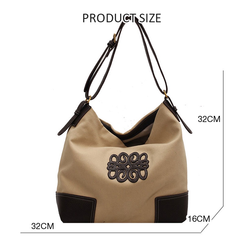 Túi tote Đeo Vai / Đeo Chéo Một Bên Vai Bằng Vải Bạt Sức Chứa Lớn Cho Nữ