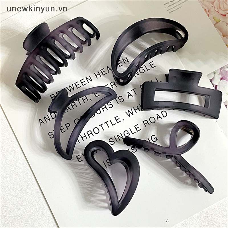 Kẹp Tóc Càng Cua Bằng Acrylic Màu Xám Kiểu Vintage Thanh Lịch