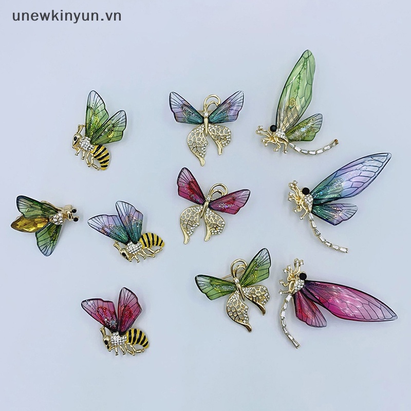 Ghim Cài Áo Hình Bướm Chuồn Chuồn Đính Đá Zircon Cổ Điển