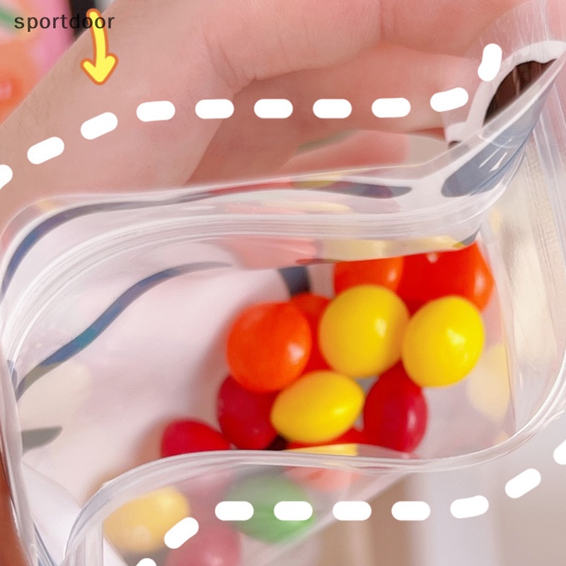 Bộ 5 Túi Zip Nhỏ Bằng Nhựa Trong Suốt In Hình Chú Chó Hoạt Hình Đựng Bánh Kẹo / Trang Sức