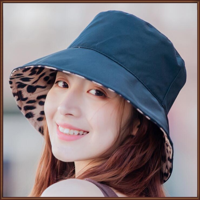 Mũ Tai Bèo Hai Mặt Chống Nắng Họa Tiết Da Báo Thời Trang Mùa Hè