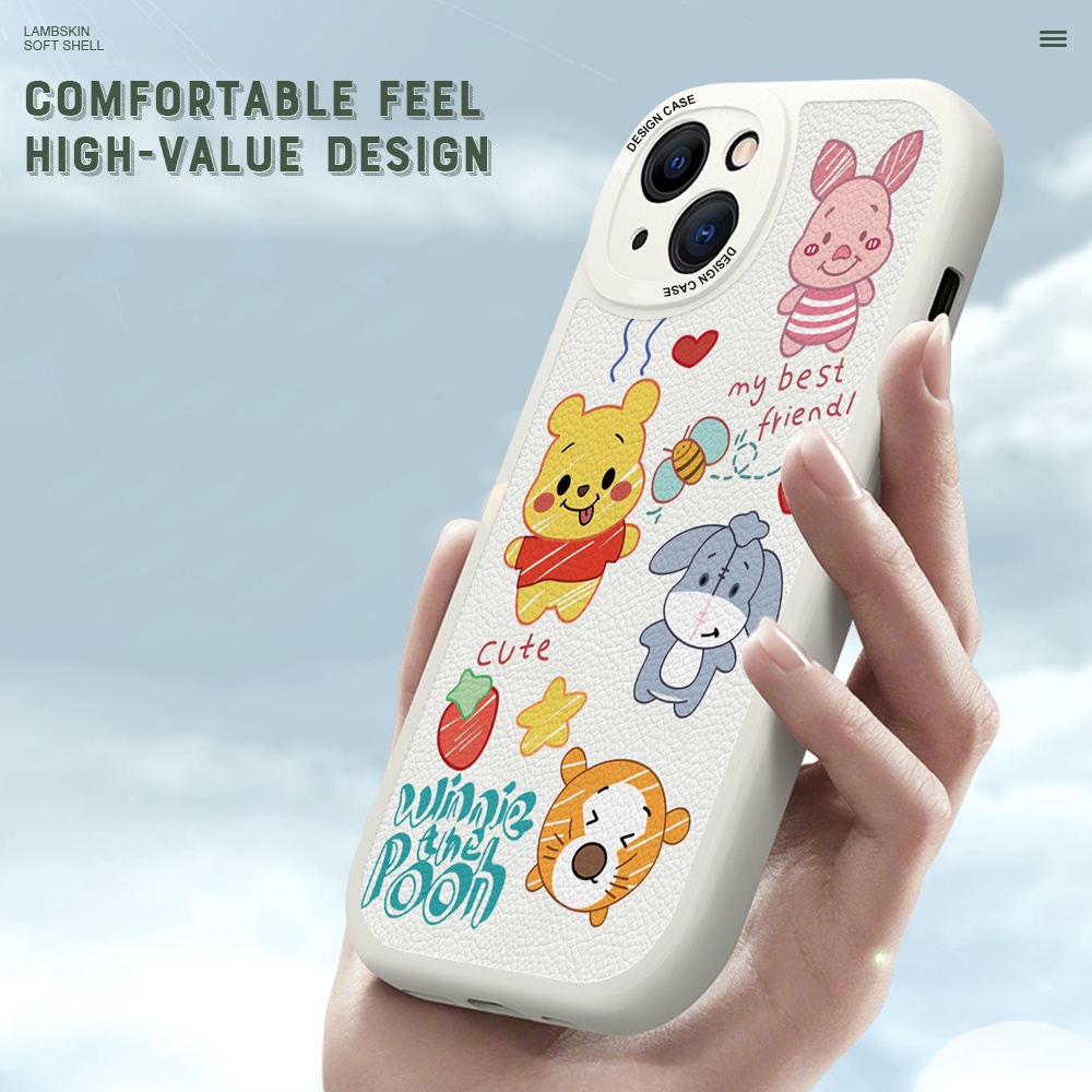 Xiaomi Mi 10 9 8 10T Pro Lite Cho Ốp lưng điện thoại In Hình Lambskin Cartoon Pooh Bear