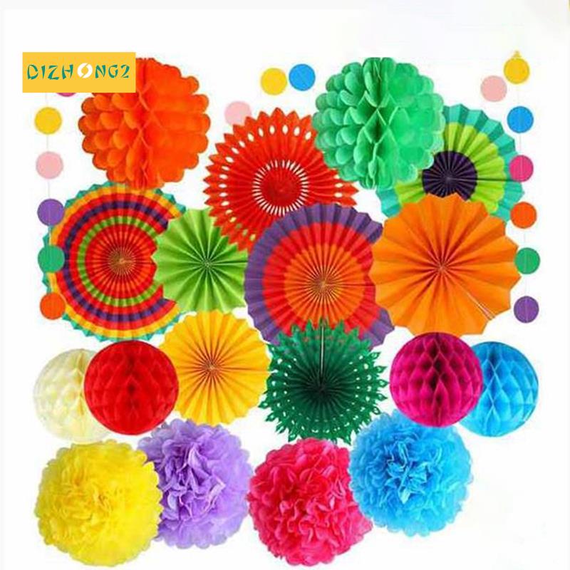 Set 20 Quả Cầu Giấy Nhiều Màu Sắc Dùng Trang Trí Tiệc Cưới / Sinh Nhật