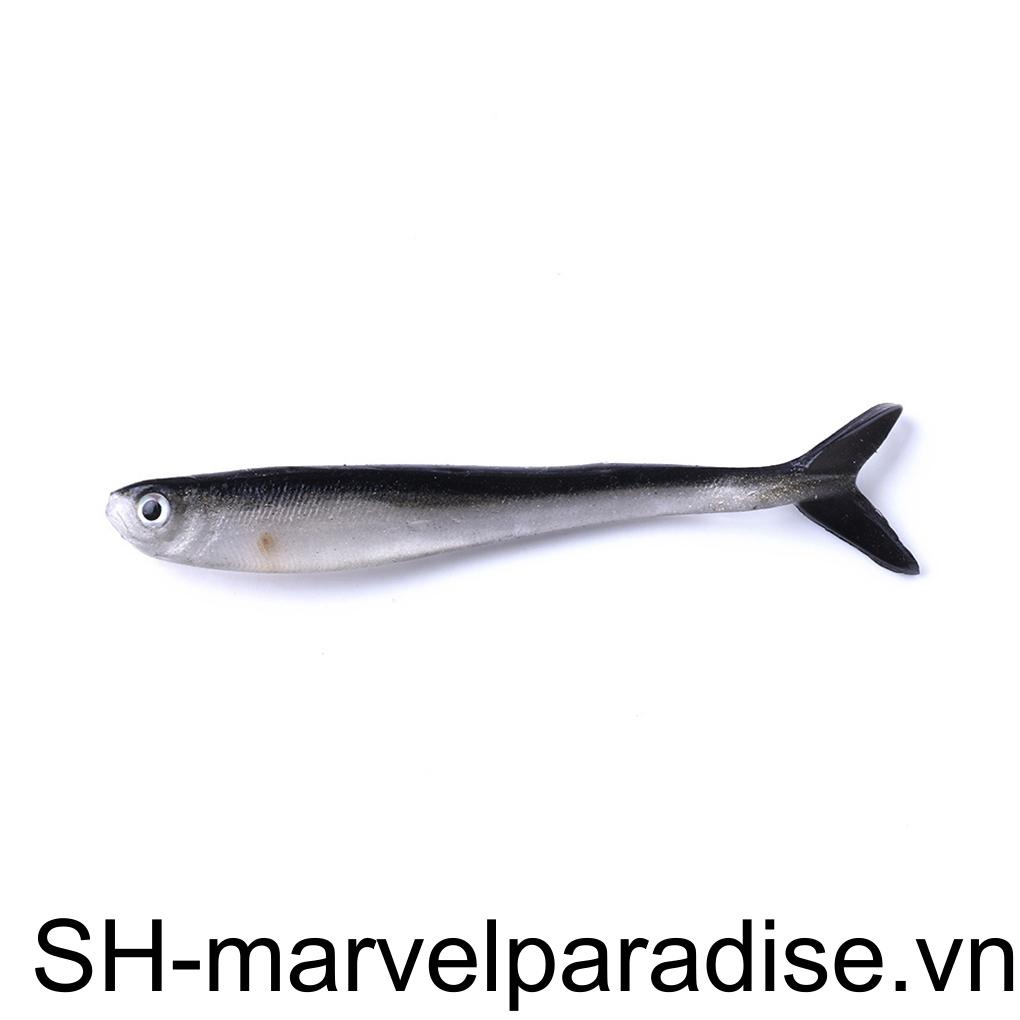 Set 10 Mồi Giả Nhử Cá 8cm Bằng Nhựa Mềm Kèm Móc Câu