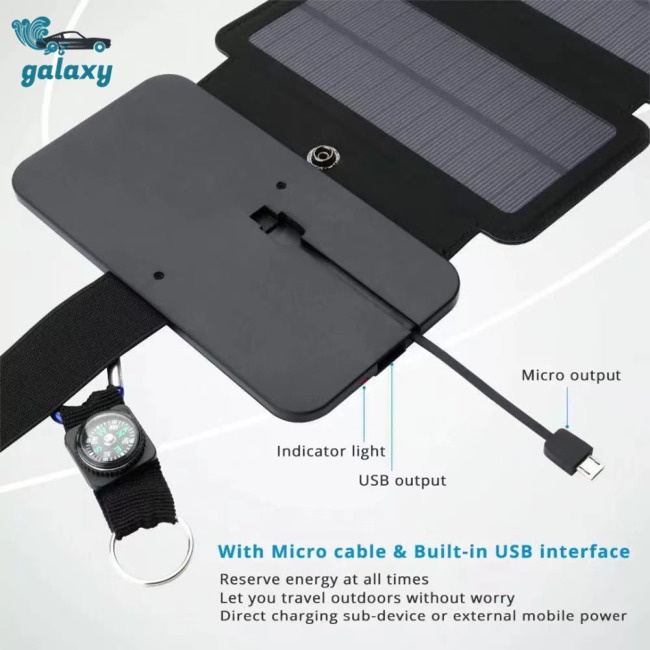 Galaxy Thiết Bị Sạc Pin Năng Lượng Mặt Trời Cổng Usb Gấp Gọn Mang Đi Du Lịch / Cắm Trại / Leo Nú
