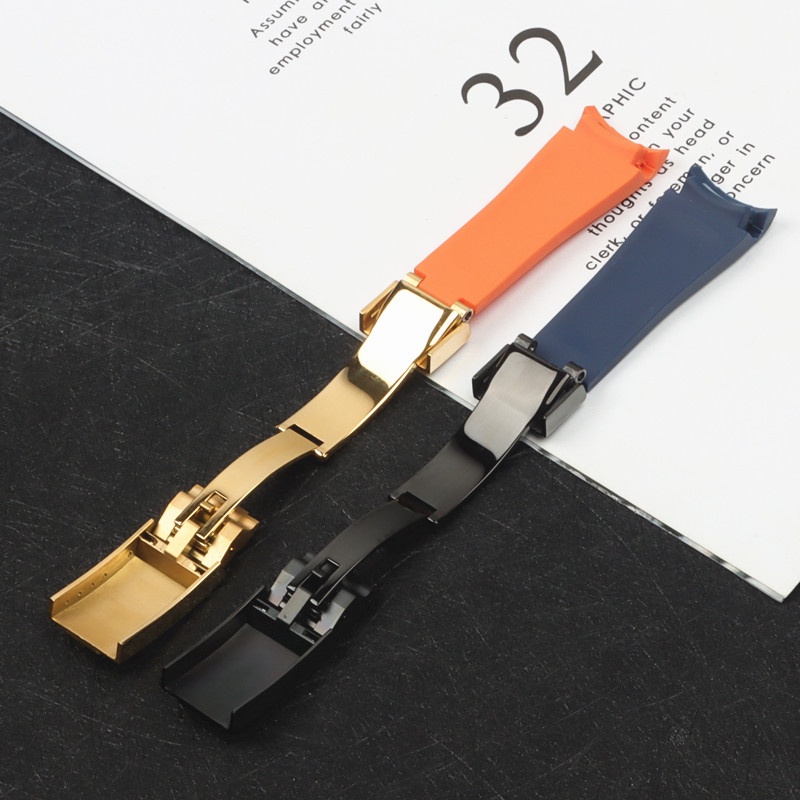 Dây Đeo Silicon Mềm 20mm Có Khóa Kim Loại Chống Thấm Nước Thông Dụng Cho rolex