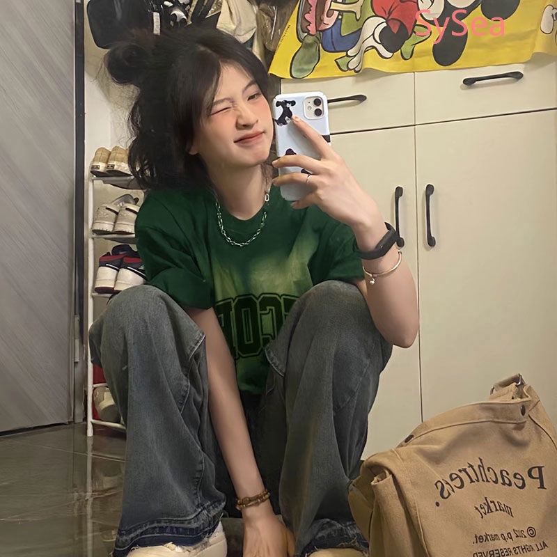 Áo Sơ Mi Tay Lửng Dáng Rộng Phong Cách retro Thời Trang Dành Cho Nữ