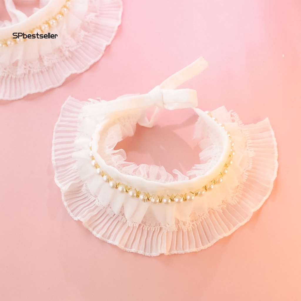 Yếm Ăn Nhiều Lớp Đính Ngọc Trai Giả Thân Thiện Với Môi Trường Chống Mài Mòn Dành Cho Thú Cưng