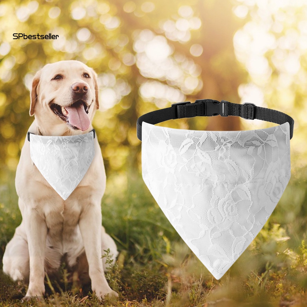 Spbestsellyr Khăn Choàng Cổ Màu Trắng Trơn Có Thể Điều Chỉnh Cho Thú Cưng Chụp Ảnh Cưới