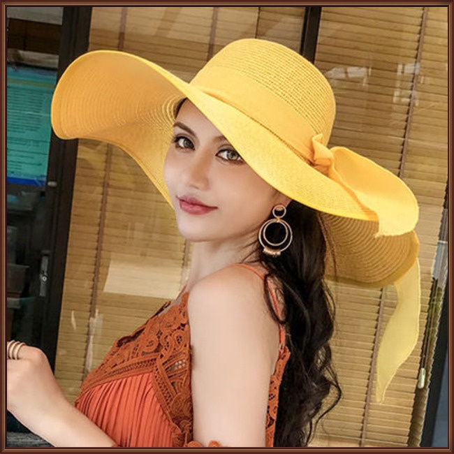 Mũ Cói Rộng Vành Chống Nắng Phong Cách Hàn Quốc Thời Trang Đi Biển Mùa Hè Cho Nữ
