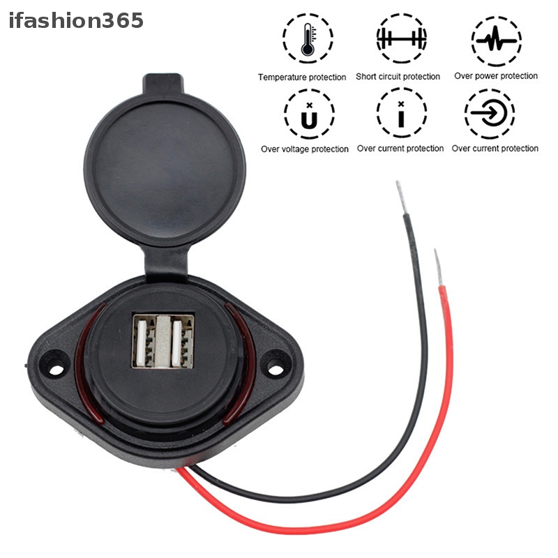 Ổ Cắm Sạc Hai Cổng USB 3.1A Chống Thấm Nước Dùng Trong Xe Hơi