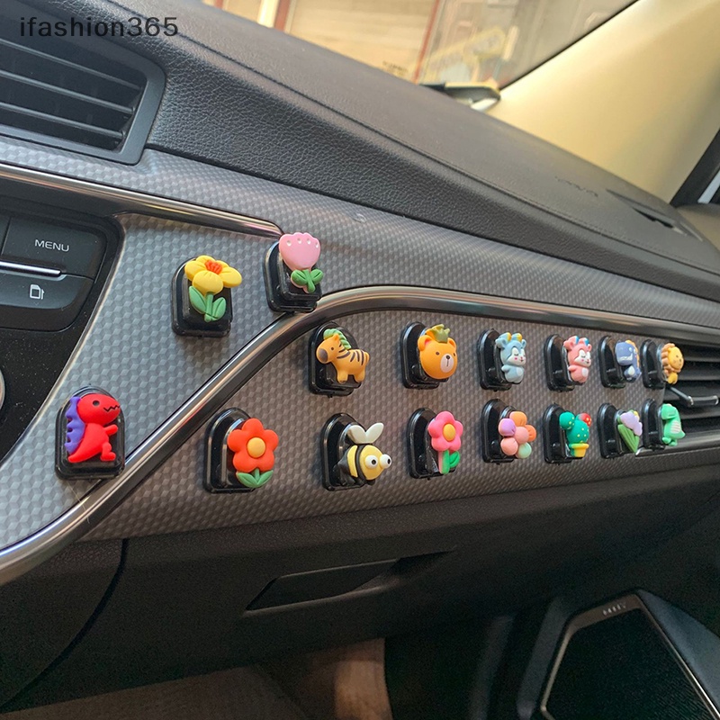 1 Móc Treo Dây Cáp USB / Chìa Khóa Gắn Bảng Điều Khiển Xe Hơi Mini Tự Dính