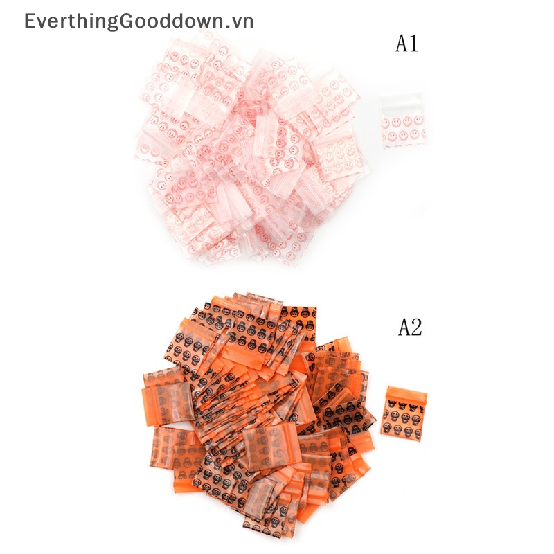 Everthinggooddown 100 Túi Nhựa Đựng Đồ Đa Năng 8MIL 2.5 * 3cm