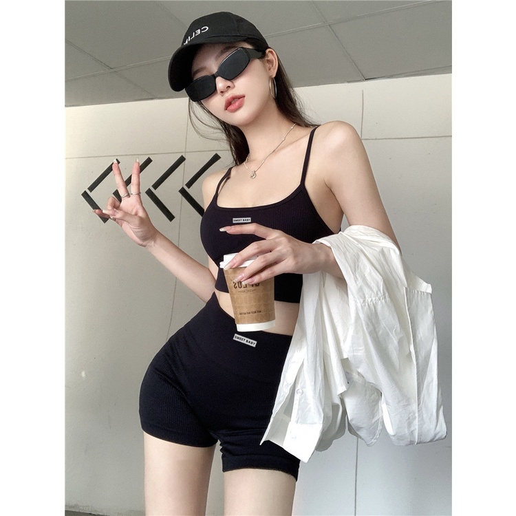 Bộ thể thao tập yoga gym SWEET LOVE chất gân tăm co dãn free size