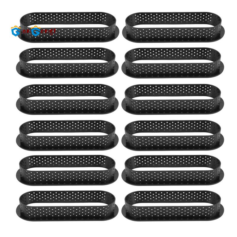 Set 12 Khuôn Làm Bánh Tart Hình Oval Cách Nhiệt Chống Dính Tiện Dụng