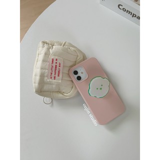 Ốp Điện Thoại Silicon Mềm Hình Chú Chó Teddy Gắn Giá Đỡ Chống Sốc Kiểu Hàn Quốc Cho 13ProMax 14 12 11