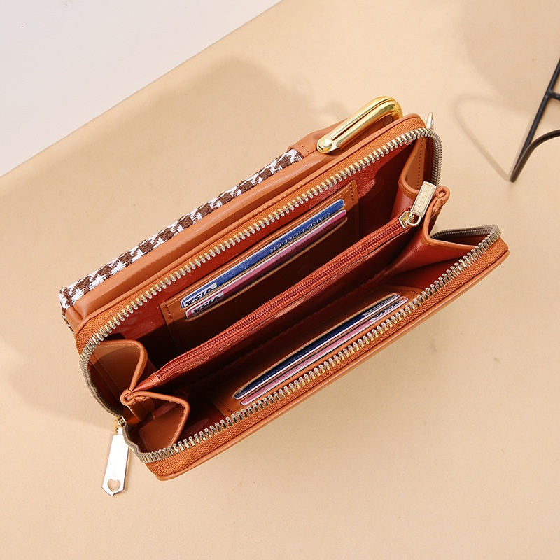 Túi Đựng Điện Thoại Sức Chứa Lớn Có Khóa Kéo Thời Trang Phong Cách Hàn Quốc Mới Cho Nữ